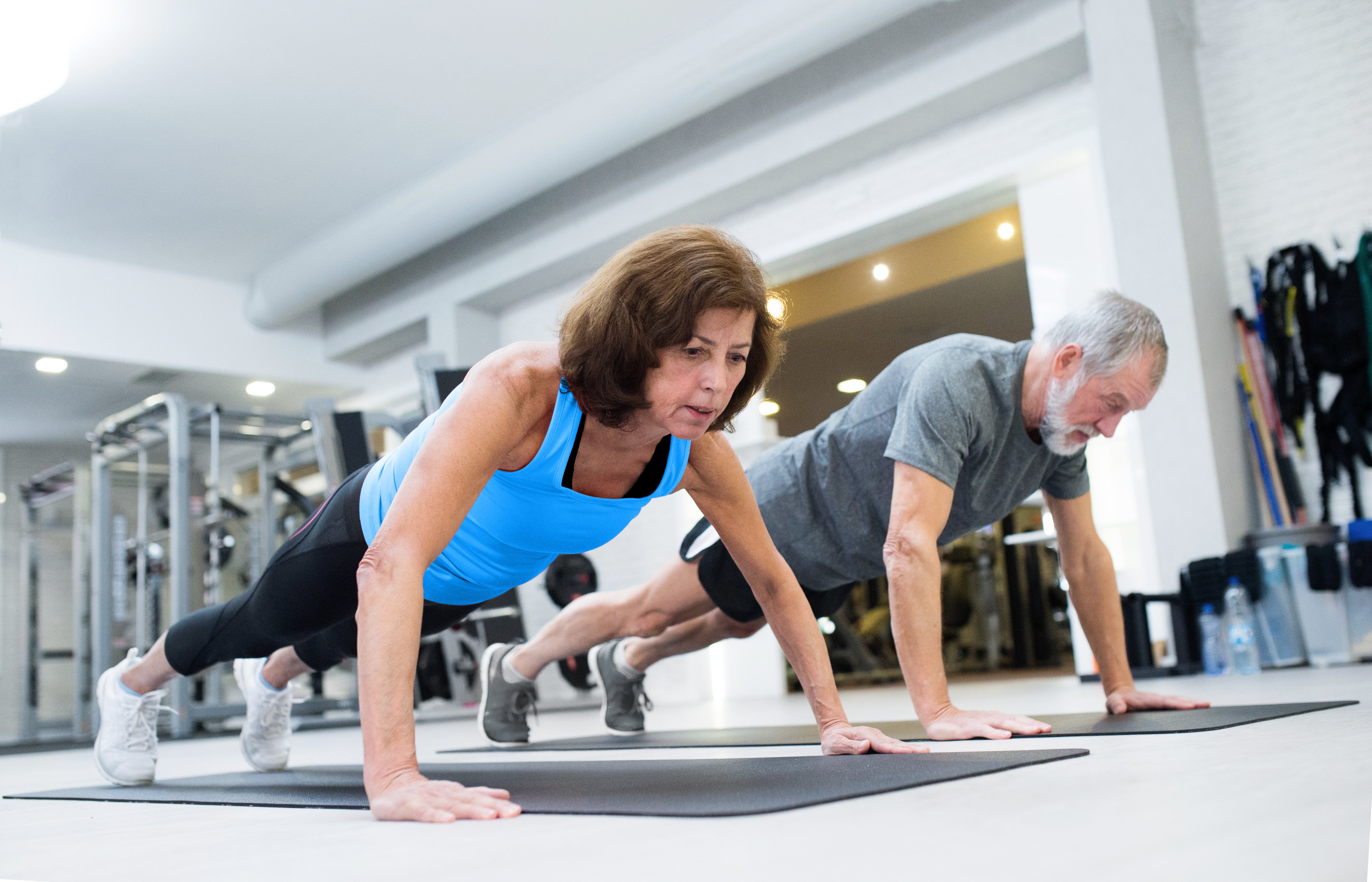 actively aging seniors working out